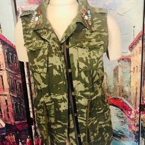 Camo miliary vest with Jeweled embellishme…